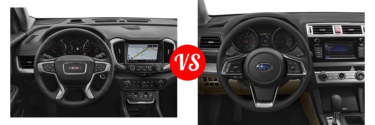 2018 GMC Terrain SUV Denali vs. 2018 Subaru Outback SUV 2.5i - Dashboard Comparison