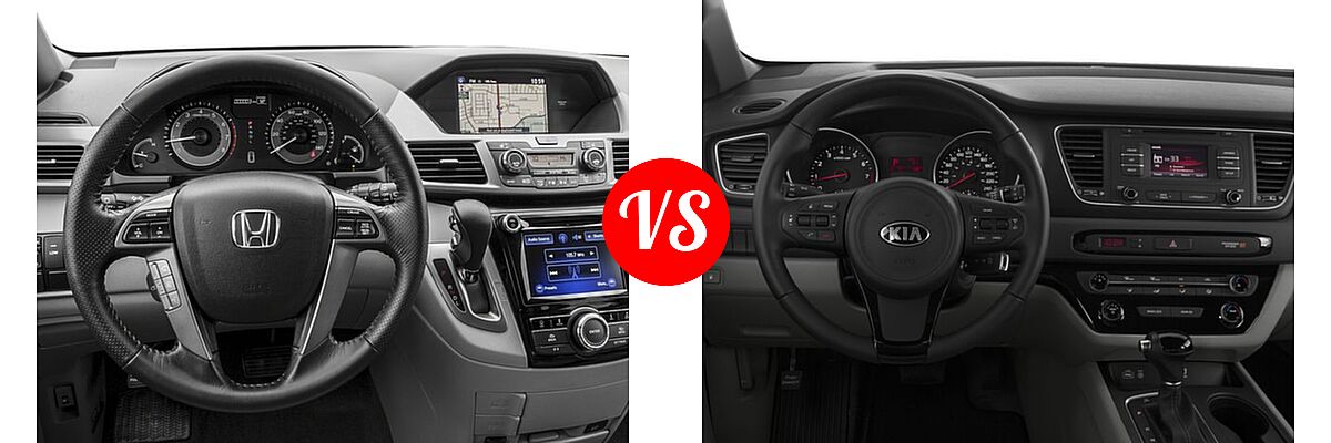 2017 Honda Odyssey Minivan EX-L vs. 2017 Kia Sedona Minivan L / LX - Dashboard Comparison