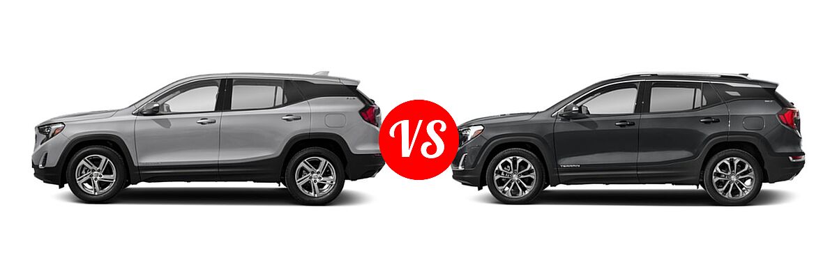 2018 GMC Terrain SUV SL / SLE vs. 2018 GMC Terrain SUV Diesel SLT - Side Comparison