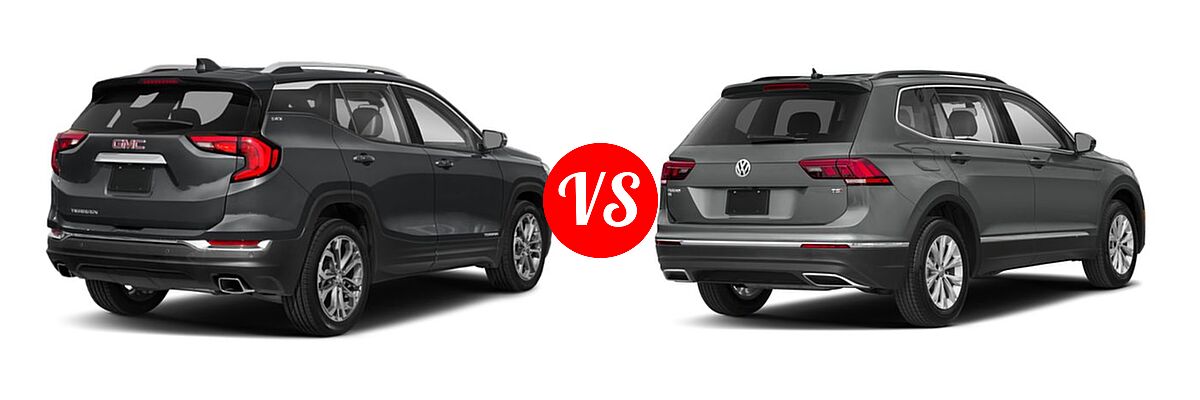 2018 GMC Terrain SUV Diesel SLT vs. 2018 Volkswagen Tiguan SUV S / SE / SEL / SEL Premium - Rear Right Comparison