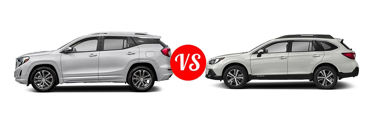 2018 GMC Terrain SUV Denali vs. 2018 Subaru Outback SUV Limited - Side Comparison