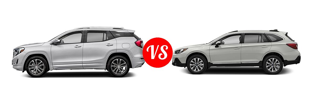 2018 GMC Terrain SUV Denali vs. 2018 Subaru Outback SUV Touring - Side Comparison