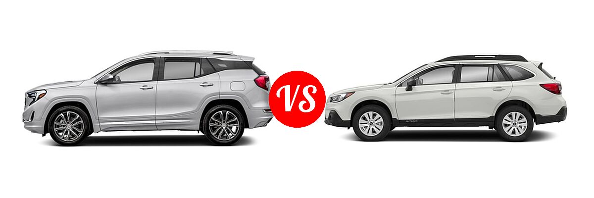 2018 GMC Terrain SUV Denali vs. 2018 Subaru Outback SUV 2.5i - Side Comparison