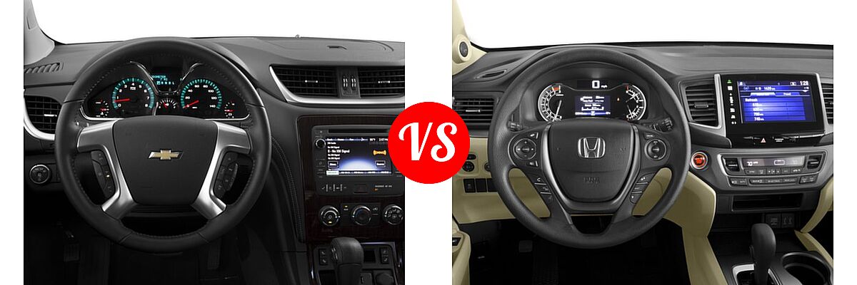2016 Chevrolet Traverse SUV LT vs. 2016 Honda Pilot SUV EX - Dashboard Comparison