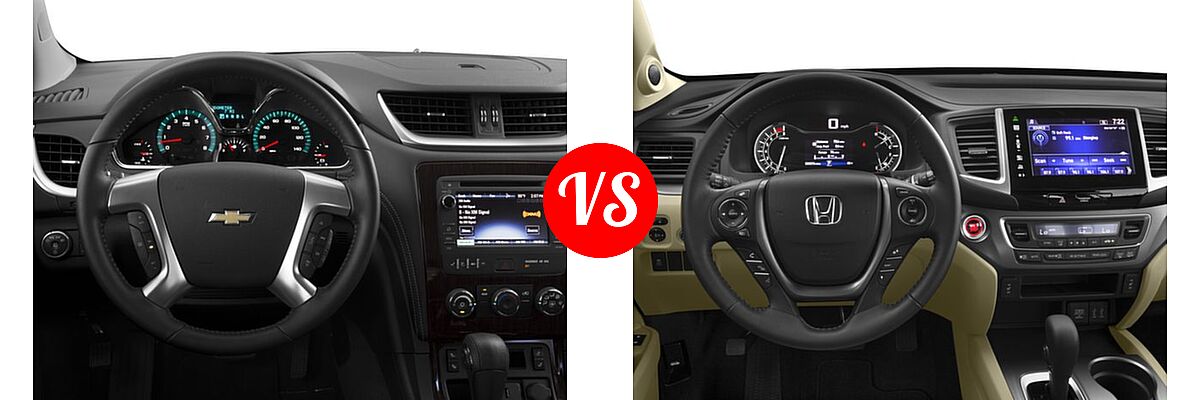 2016 Chevrolet Traverse SUV LT vs. 2016 Honda Pilot SUV EX-L - Dashboard Comparison
