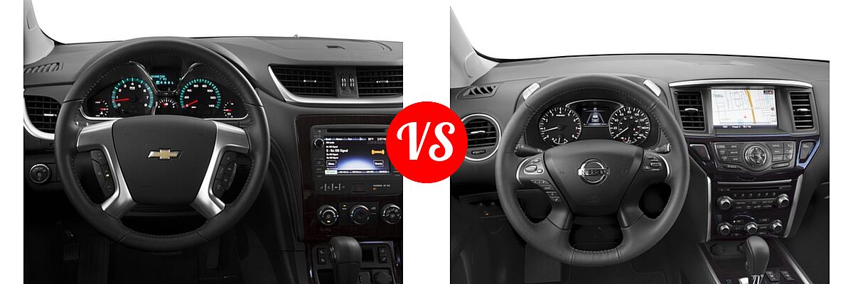 2016 Chevrolet Traverse SUV LT vs. 2016 Nissan Pathfinder SUV Platinum / SL - Dashboard Comparison