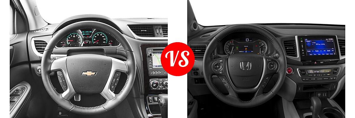 2016 Chevrolet Traverse SUV LT vs. 2016 Honda Pilot SUV EX-L - Dashboard Comparison