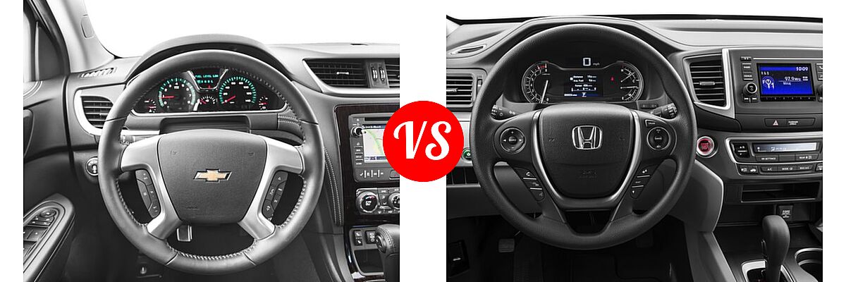 2016 Chevrolet Traverse SUV LT vs. 2016 Honda Pilot SUV LX - Dashboard Comparison