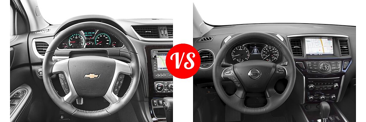 2016 Chevrolet Traverse SUV LT vs. 2016 Nissan Pathfinder SUV Platinum / SL - Dashboard Comparison