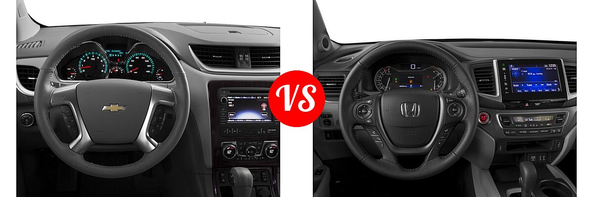 2016 Chevrolet Traverse SUV LTZ vs. 2016 Honda Pilot SUV EX-L - Dashboard Comparison