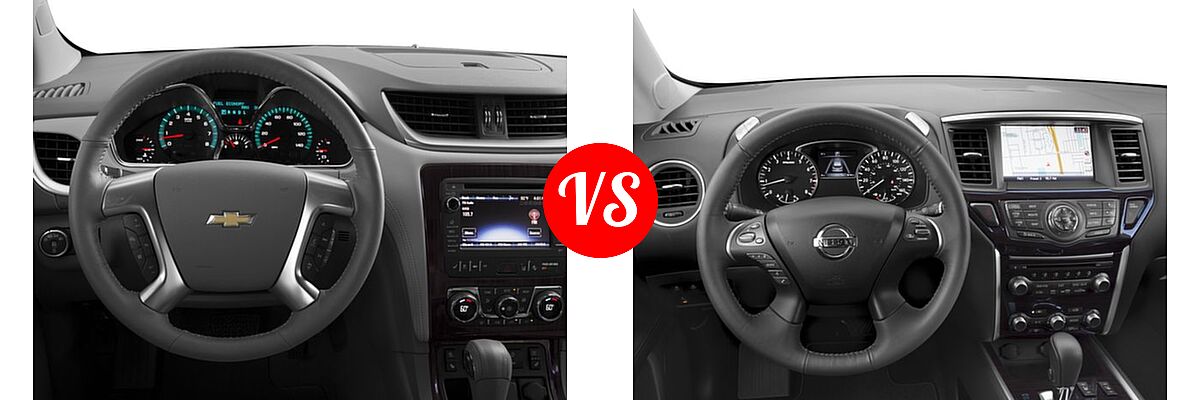 2016 Chevrolet Traverse SUV LTZ vs. 2016 Nissan Pathfinder SUV Platinum / SL - Dashboard Comparison