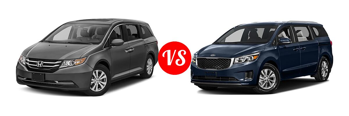 2017 Honda Odyssey Minivan EX-L vs. 2017 Kia Sedona Minivan L / LX - Front Left Comparison