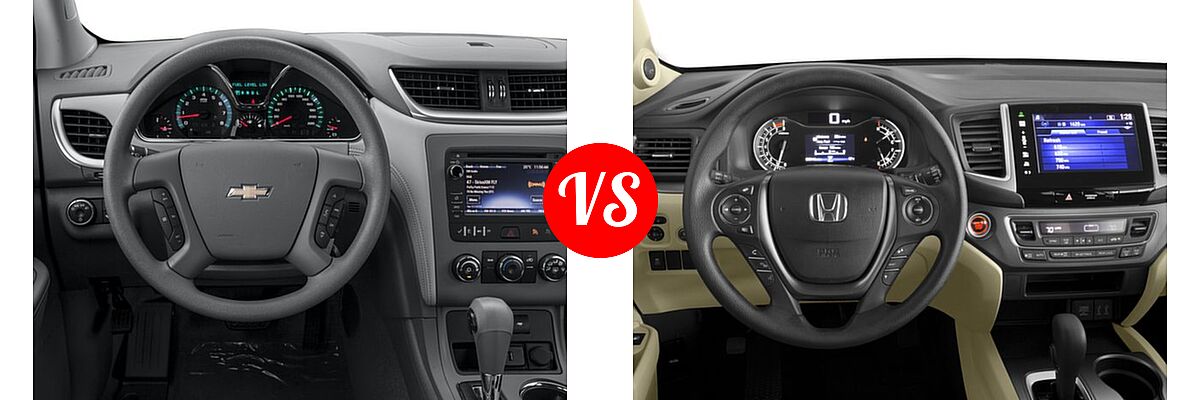 2016 Chevrolet Traverse SUV LS vs. 2016 Honda Pilot SUV EX - Dashboard Comparison