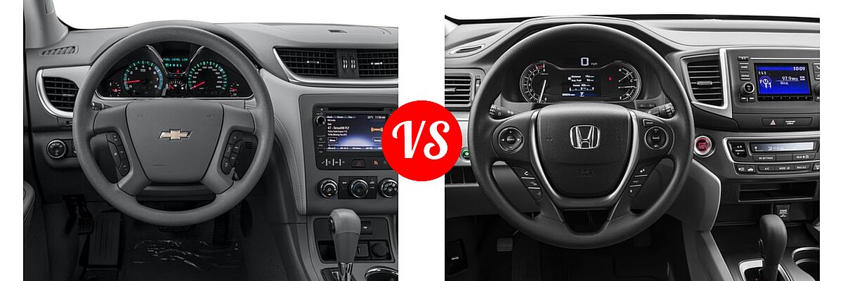 2016 Chevrolet Traverse SUV LS vs. 2016 Honda Pilot SUV LX - Dashboard Comparison