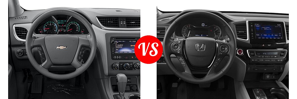 2016 Chevrolet Traverse SUV LS vs. 2016 Honda Pilot SUV Touring - Dashboard Comparison
