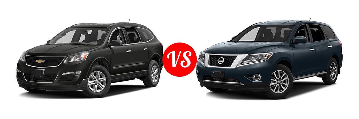 2016 Chevrolet Traverse SUV LS vs. 2016 Nissan Pathfinder SUV S / SV - Front Left Comparison