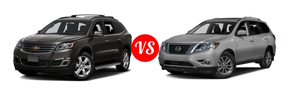 2016 Chevrolet Traverse SUV LT vs. 2016 Nissan Pathfinder SUV Platinum / SL - Front Left Comparison