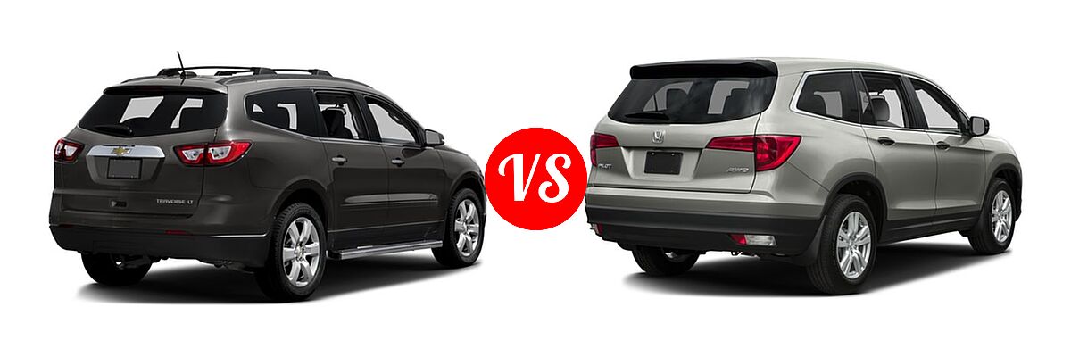 2016 Chevrolet Traverse SUV LT vs. 2016 Honda Pilot SUV LX - Rear Right Comparison