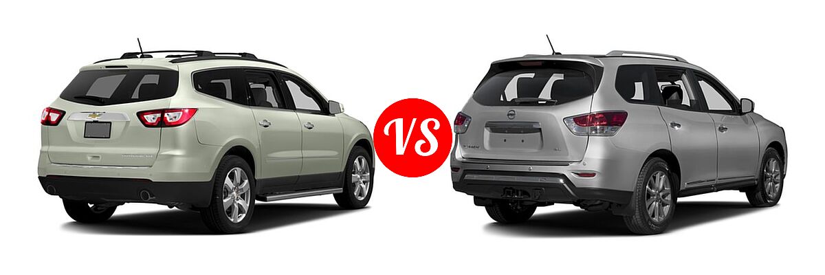 2016 Chevrolet Traverse SUV LTZ vs. 2016 Nissan Pathfinder SUV Platinum / SL - Rear Right Comparison