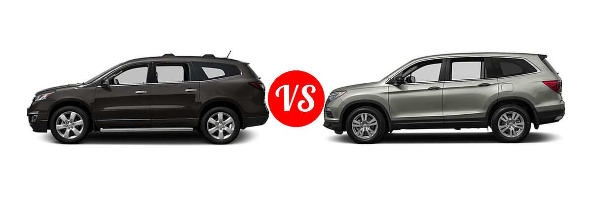 2016 Chevrolet Traverse SUV LT vs. 2016 Honda Pilot SUV LX - Side Comparison
