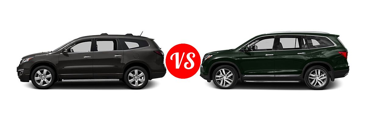 2016 Chevrolet Traverse SUV LT vs. 2016 Honda Pilot SUV Elite - Side Comparison