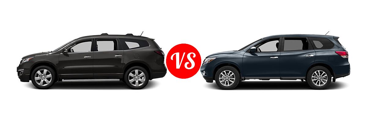 2016 Chevrolet Traverse SUV LT vs. 2016 Nissan Pathfinder SUV S / SV - Side Comparison