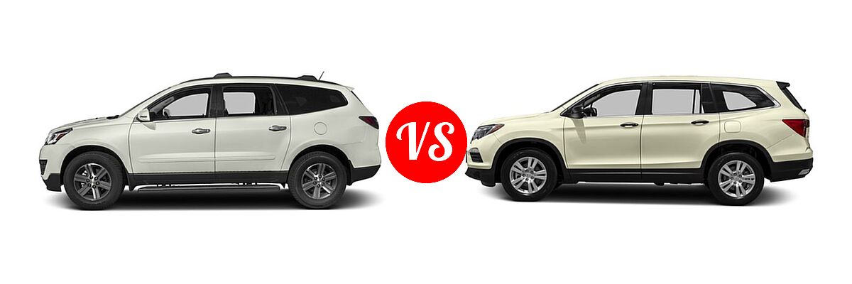 2016 Chevrolet Traverse SUV LT vs. 2016 Honda Pilot SUV LX - Side Comparison