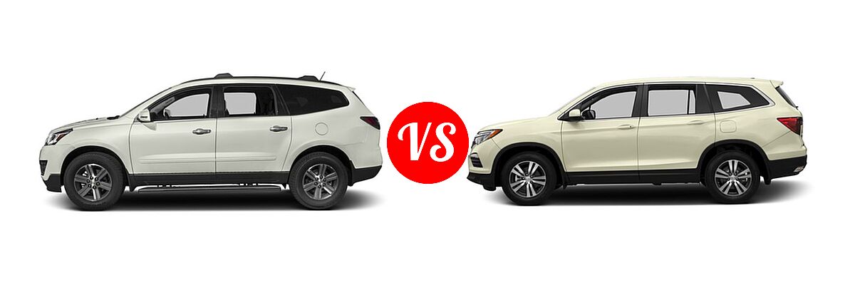 2016 Chevrolet Traverse SUV LT vs. 2016 Honda Pilot SUV EX - Side Comparison