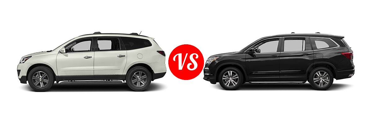 2016 Chevrolet Traverse SUV LT vs. 2016 Honda Pilot SUV EX-L - Side Comparison
