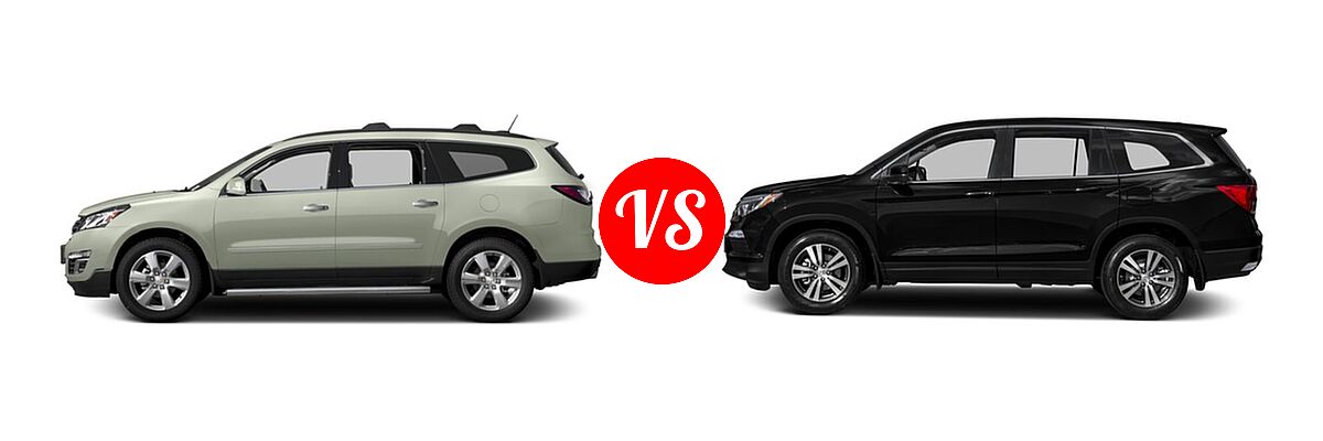 2016 Chevrolet Traverse SUV LTZ vs. 2016 Honda Pilot SUV EX-L - Side Comparison