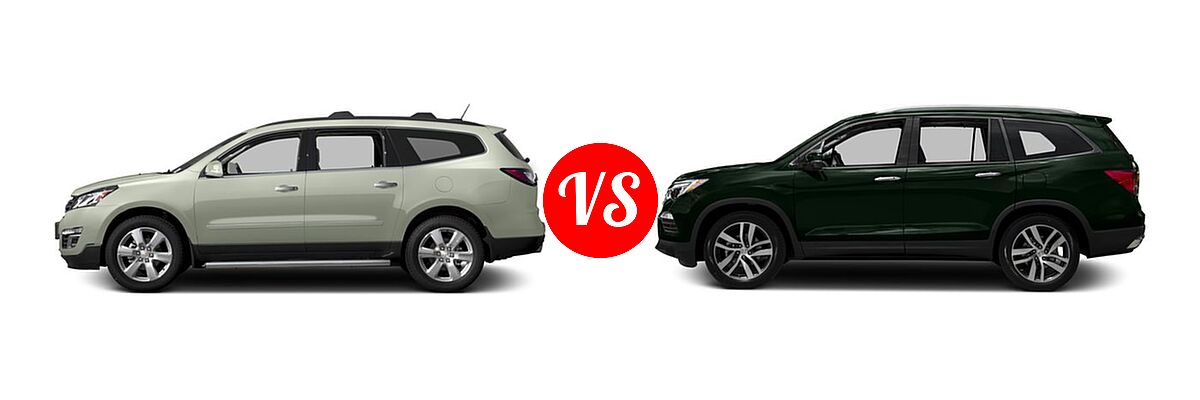2016 Chevrolet Traverse SUV LTZ vs. 2016 Honda Pilot SUV Touring - Side Comparison