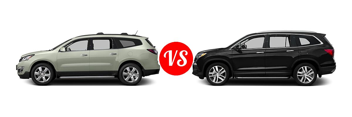 2016 Chevrolet Traverse SUV LTZ vs. 2016 Honda Pilot SUV Touring - Side Comparison