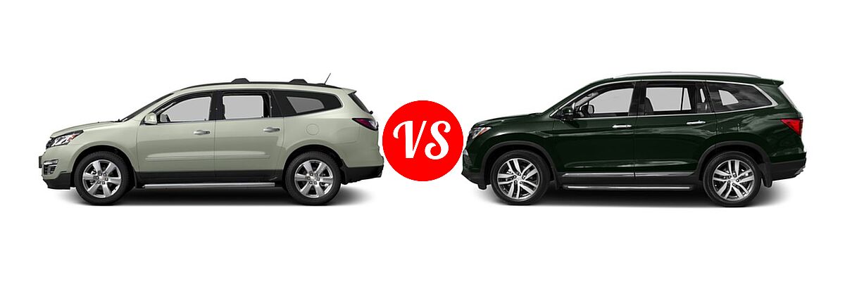 2016 Chevrolet Traverse SUV LTZ vs. 2016 Honda Pilot SUV Elite - Side Comparison