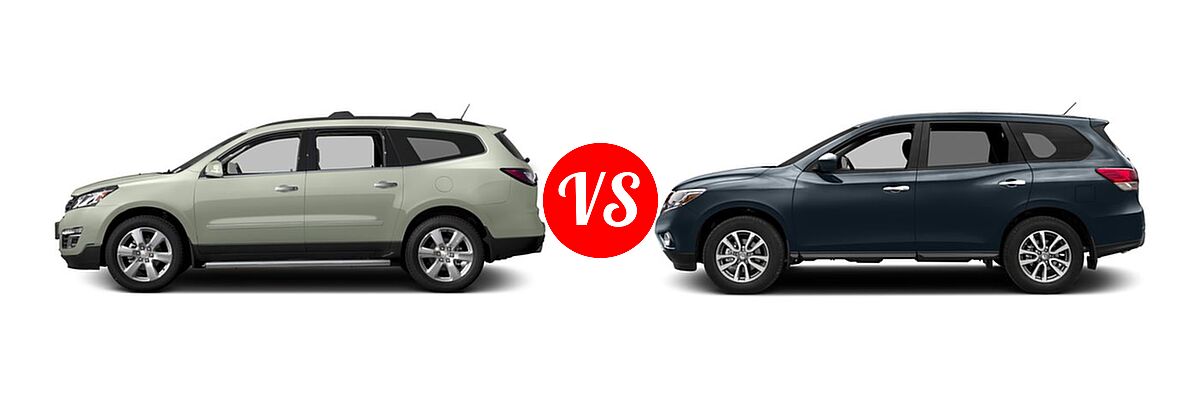2016 Chevrolet Traverse SUV LTZ vs. 2016 Nissan Pathfinder SUV S / SV - Side Comparison