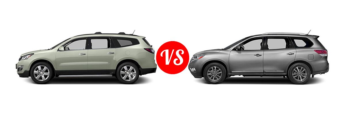 2016 Chevrolet Traverse SUV LTZ vs. 2016 Nissan Pathfinder SUV Platinum / SL - Side Comparison