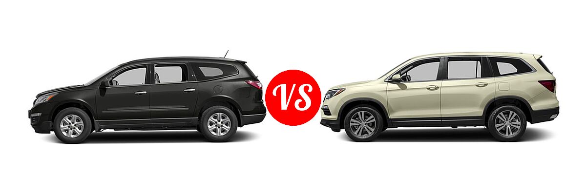 2016 Chevrolet Traverse SUV LS vs. 2016 Honda Pilot SUV EX - Side Comparison