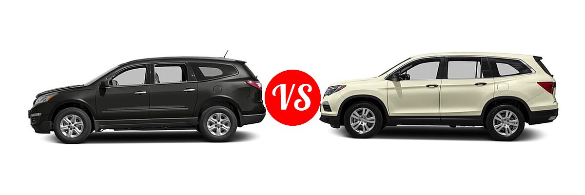2016 Chevrolet Traverse SUV LS vs. 2016 Honda Pilot SUV LX - Side Comparison