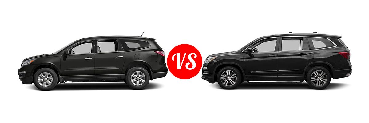 2016 Chevrolet Traverse SUV LS vs. 2016 Honda Pilot SUV EX-L - Side Comparison