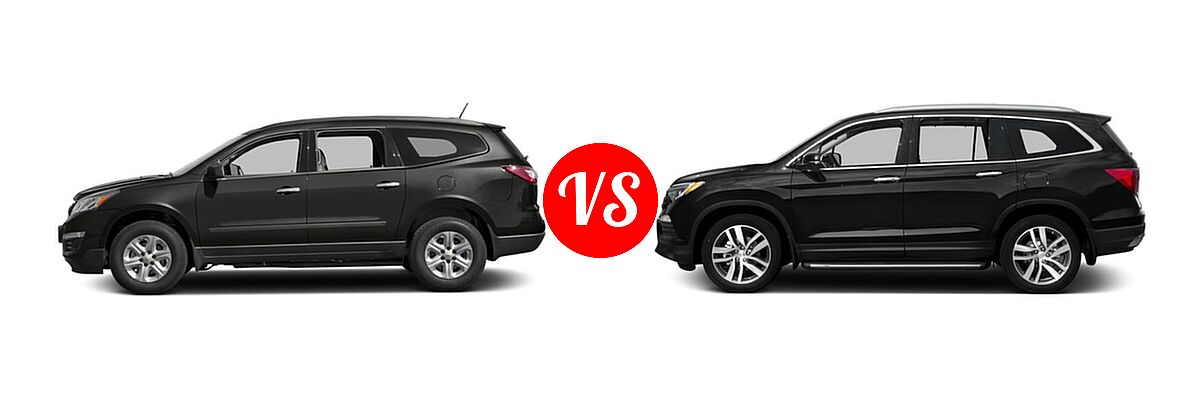 2016 Chevrolet Traverse SUV LS vs. 2016 Honda Pilot SUV Touring - Side Comparison