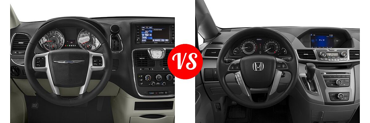 2016 Chrysler Town and Country Minivan LX / Touring vs. 2016 Honda Odyssey Minivan LX - Dashboard Comparison