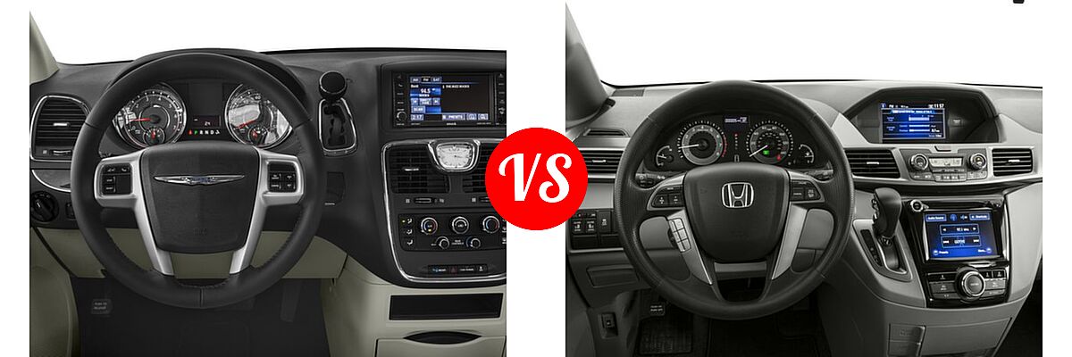 2016 Chrysler Town and Country Minivan LX / Touring vs. 2016 Honda Odyssey Minivan EX - Dashboard Comparison