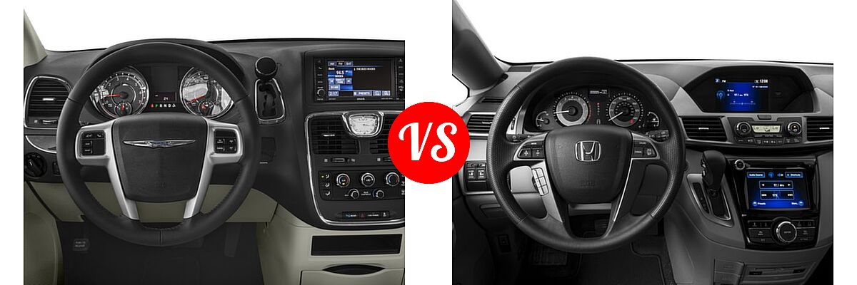 2016 Chrysler Town and Country Minivan LX / Touring vs. 2016 Honda Odyssey Minivan SE - Dashboard Comparison