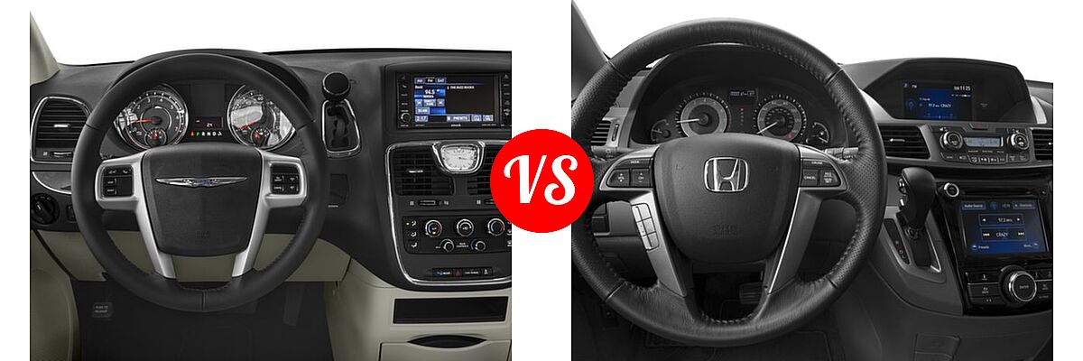 2016 Chrysler Town and Country Minivan LX / Touring vs. 2016 Honda Odyssey Minivan EX-L - Dashboard Comparison