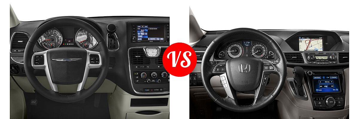 2016 Chrysler Town and Country Minivan LX / Touring vs. 2016 Honda Odyssey Minivan Touring - Dashboard Comparison