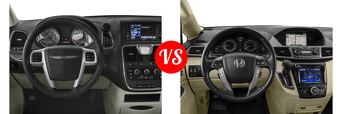 2016 Chrysler Town and Country Minivan LX / Touring vs. 2016 Honda Odyssey Minivan Touring Elite - Dashboard Comparison