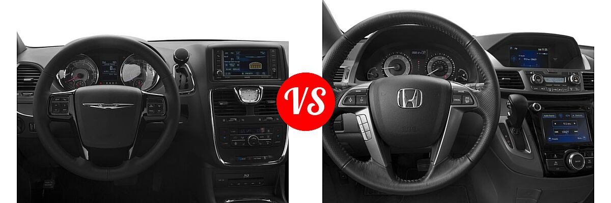 2016 Chrysler Town and Country Minivan S vs. 2016 Honda Odyssey Minivan EX-L - Dashboard Comparison