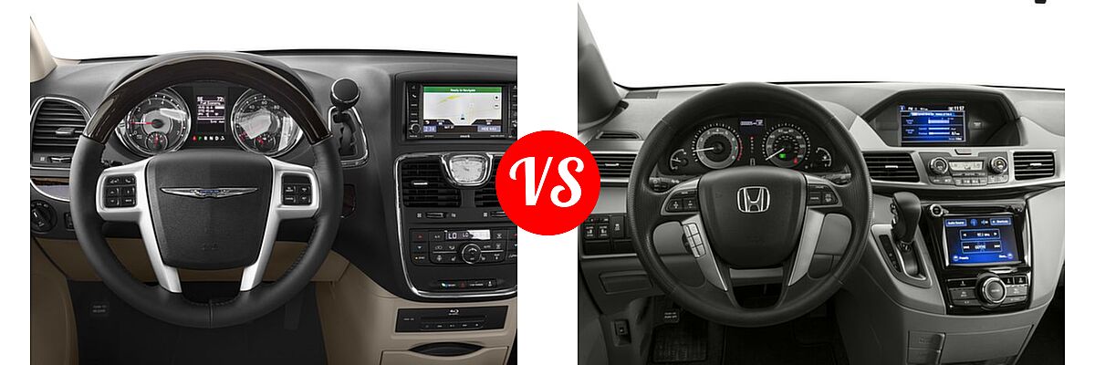 2016 Chrysler Town and Country Minivan Limited / Limited Platinum vs. 2016 Honda Odyssey Minivan EX - Dashboard Comparison