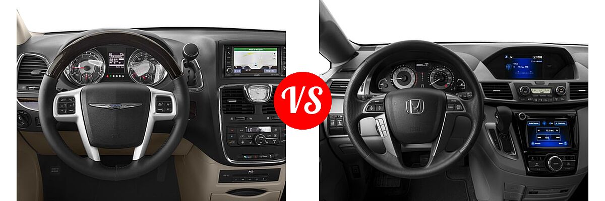 2016 Chrysler Town and Country Minivan Limited / Limited Platinum vs. 2016 Honda Odyssey Minivan SE - Dashboard Comparison