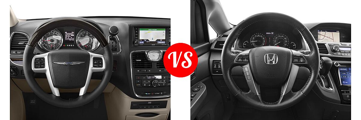 2016 Chrysler Town and Country Minivan Limited / Limited Platinum vs. 2016 Honda Odyssey Minivan EX-L - Dashboard Comparison