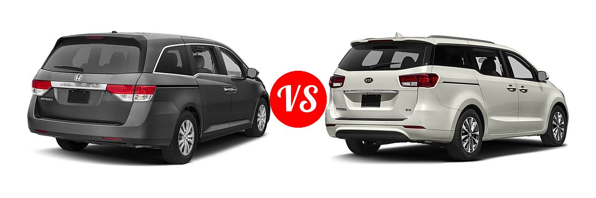 2017 Honda Odyssey Minivan EX-L vs. 2017 Kia Sedona Minivan EX / SX - Rear Right Comparison